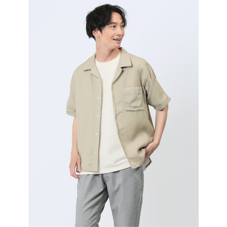 UNITUS カーキ半袖シャツ