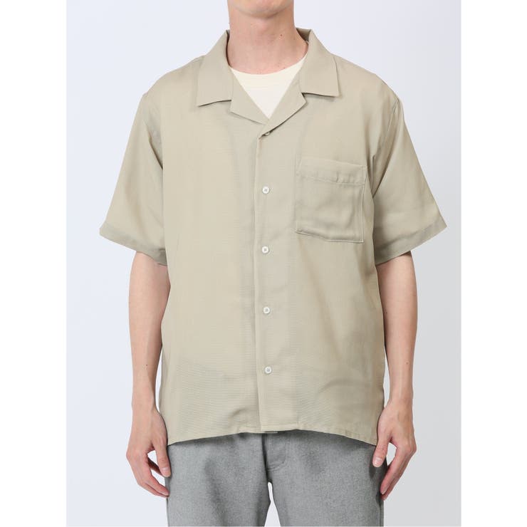 軽量シアー オープンカラー半袖シャツ | TAKA-Q MEN | 詳細画像6 