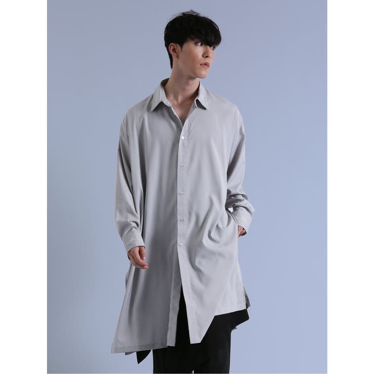 刺繍 長袖ロングシャツ[品番：TKQJ0020303]｜TAKA-Q MEN