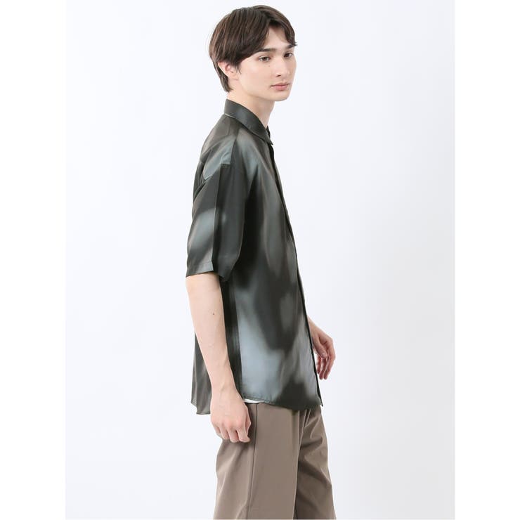 接触冷感 総柄 レギュラーカラー半袖シャツ | TAKA-Q MEN | 詳細画像4 