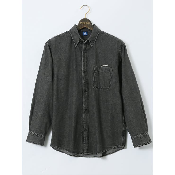 【大きいサイズ】ジェリー/GERRY 綿デニム ボタンダウン長袖シャツ | TAKA-Q MEN | 詳細画像1 