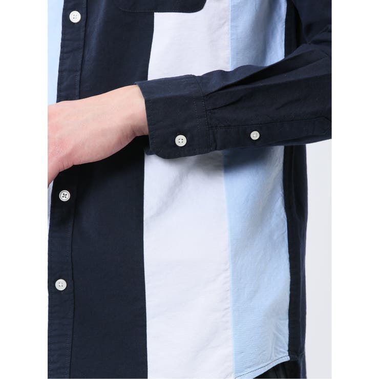 【WEB限定】綿オックス切替 レギュラーカラー長袖シャツ | TAKA-Q MEN | 詳細画像10 