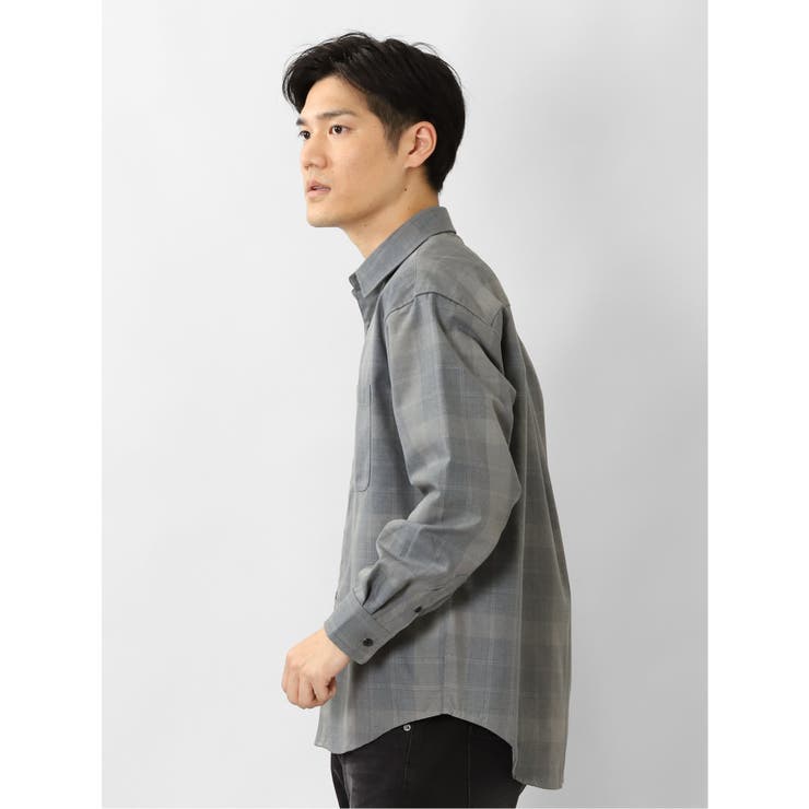 レーヨン混 チェック柄 長袖BIGシャツ | TAKA-Q MEN | 詳細画像12 