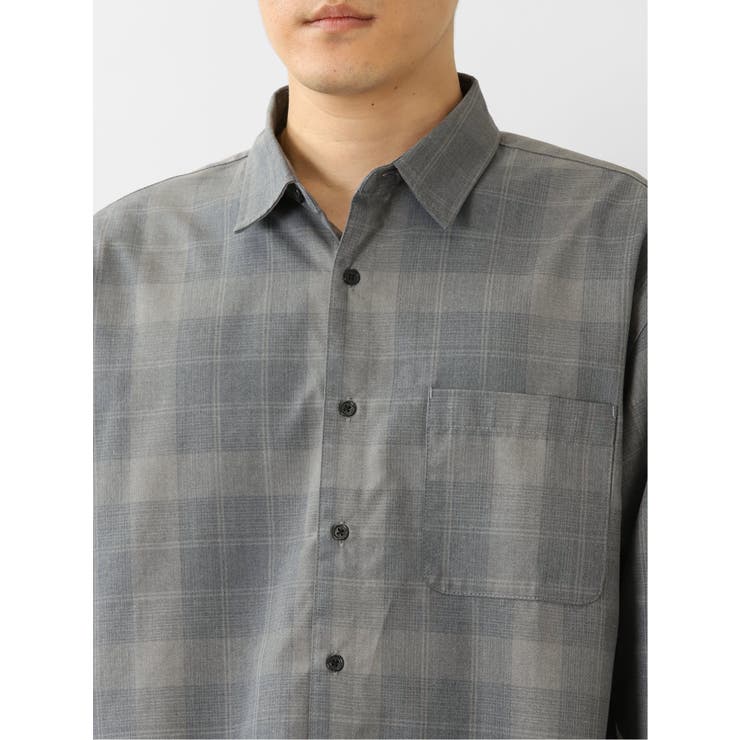 レーヨン混 チェック柄 長袖BIGシャツ | TAKA-Q MEN | 詳細画像18 