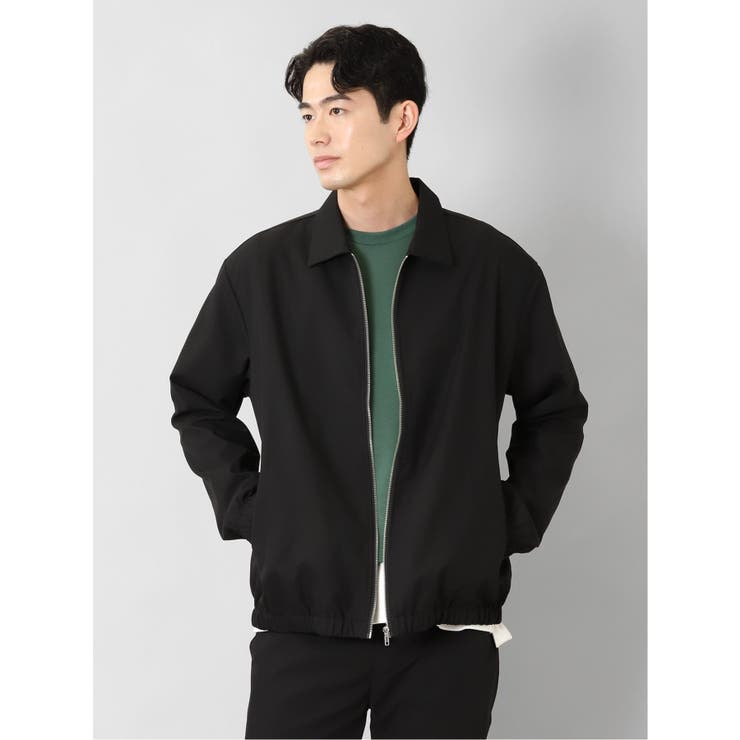 05黒 | レーヨン混 ステンカラー BIGシャツアウター | TAKA-Q MEN