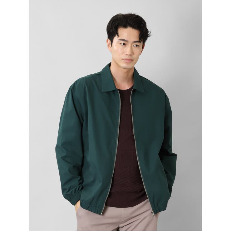 64パイングリーン | レーヨン混 ステンカラー BIGシャツアウター | TAKA-Q MEN