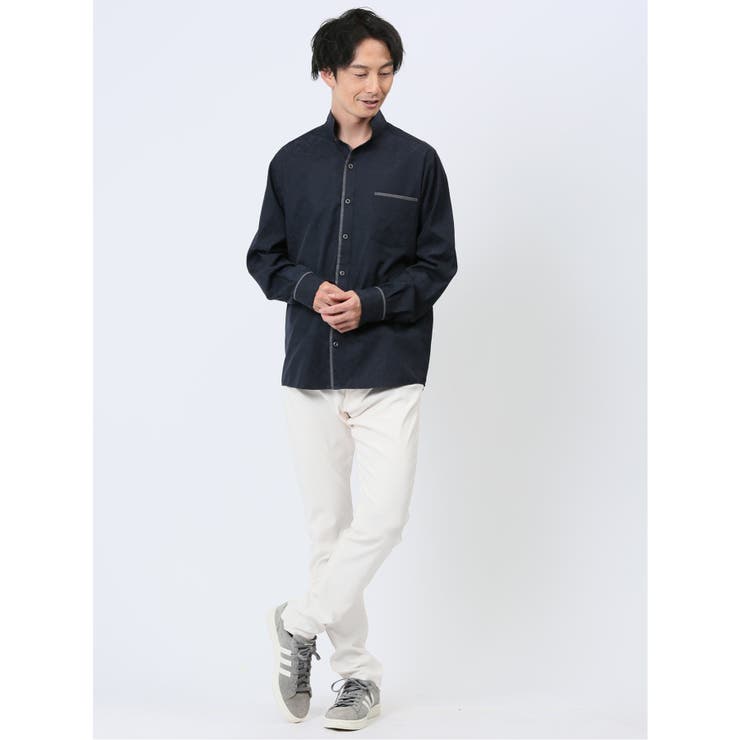 ドビー スタンドカラー長袖シャツ | TAKA-Q MEN | 詳細画像30 