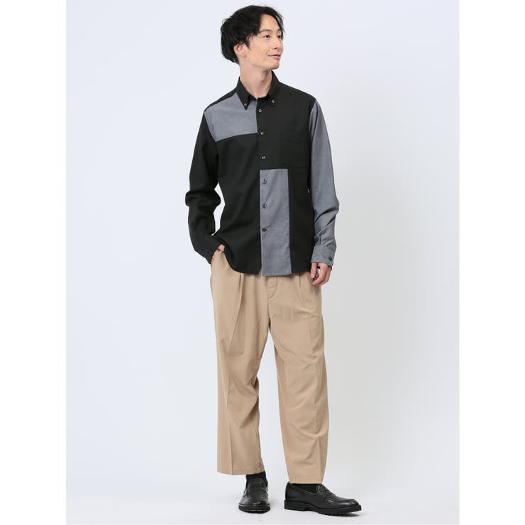 クレイジー切替 ボタンダウン長袖シャツ | TAKA-Q MEN | 詳細画像16 