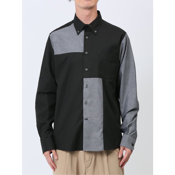 クレイジー切替 ボタンダウン長袖シャツ | TAKA-Q MEN | 詳細画像17 