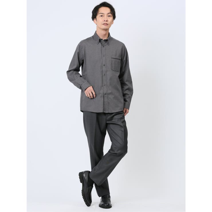 ジャガード柄 ボタンダウン長袖シャツ | TAKA-Q MEN | 詳細画像5 