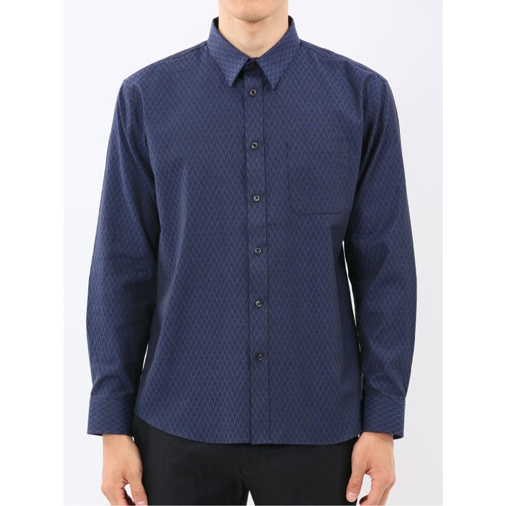 ストレッチ ジャガード レギュラーカラー長袖シャツ | TAKA-Q MEN | 詳細画像15 