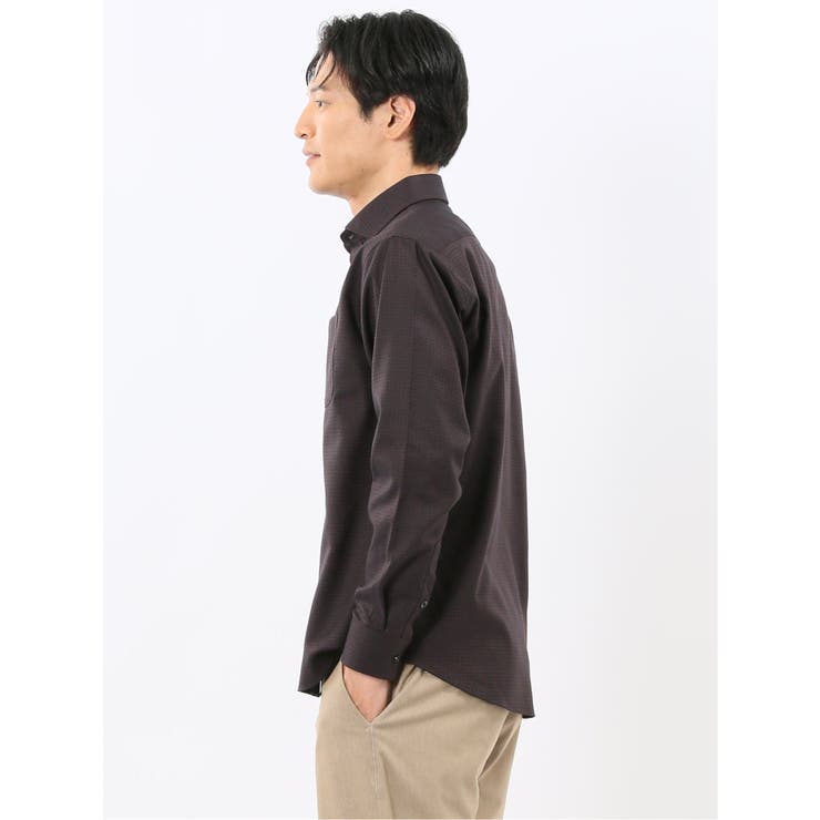 ストレッチ ジャガード ワイドカラー長袖シャツ | TAKA-Q MEN | 詳細画像11 