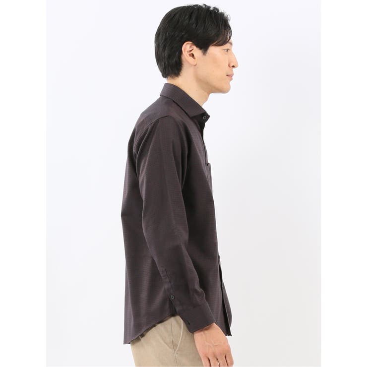 ストレッチ ジャガード ワイドカラー長袖シャツ | TAKA-Q MEN | 詳細画像13 