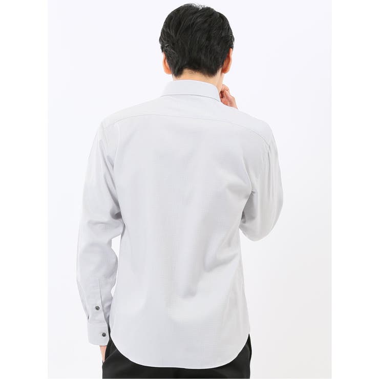 ストレッチ ジャガード ワイドカラー長袖シャツ | TAKA-Q MEN | 詳細画像3 