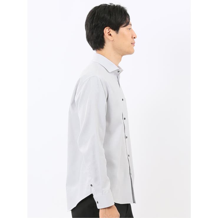 ストレッチ ジャガード ワイドカラー長袖シャツ | TAKA-Q MEN | 詳細画像4 