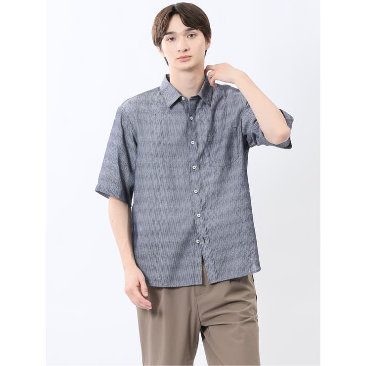 吸水速乾 ナイアガラ レギュラーカラー半袖シャツ | TAKA-Q MEN | 詳細画像1 
