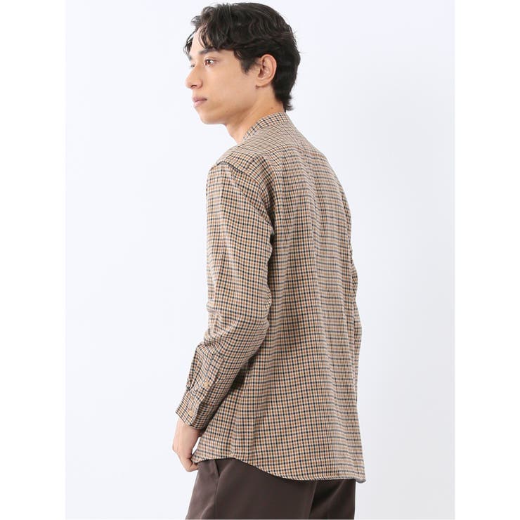 ポートブリッジ/Port Bridge ネルチェック バンドカラー長袖シャツ | TAKA-Q MEN | 詳細画像2 