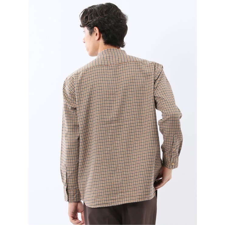 ポートブリッジ/Port Bridge ネルチェック バンドカラー長袖シャツ | TAKA-Q MEN | 詳細画像3 