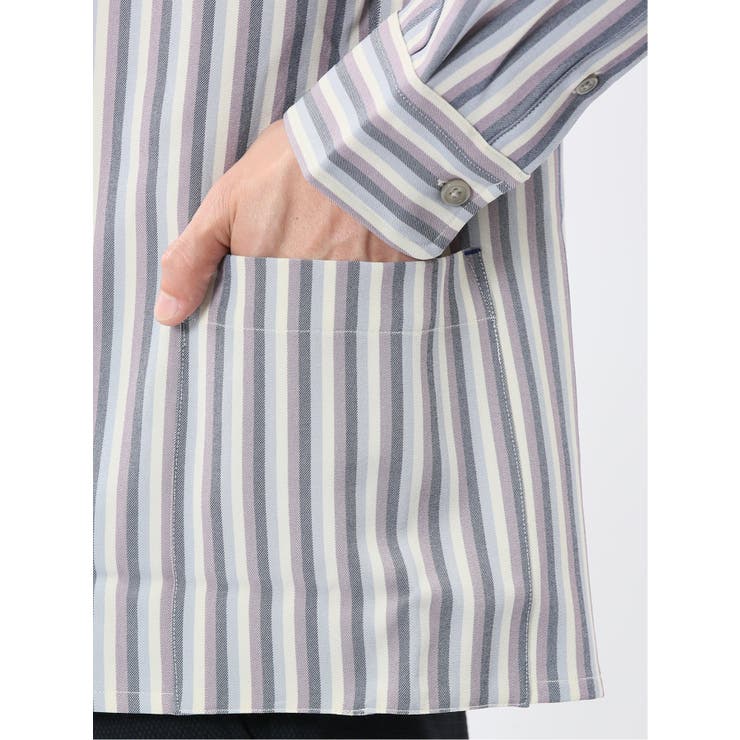 ジェリー/GERRY ストライプ 長袖シャツアウター | TAKA-Q MEN | 詳細画像21 