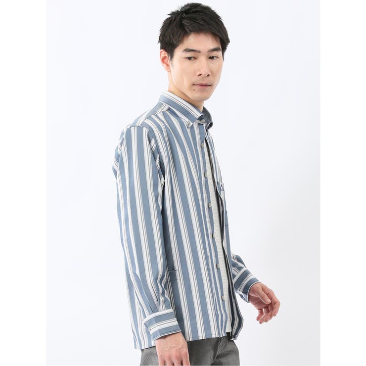 ジェリー/GERRY ストライプ 長袖シャツアウター | TAKA-Q MEN | 詳細画像4 