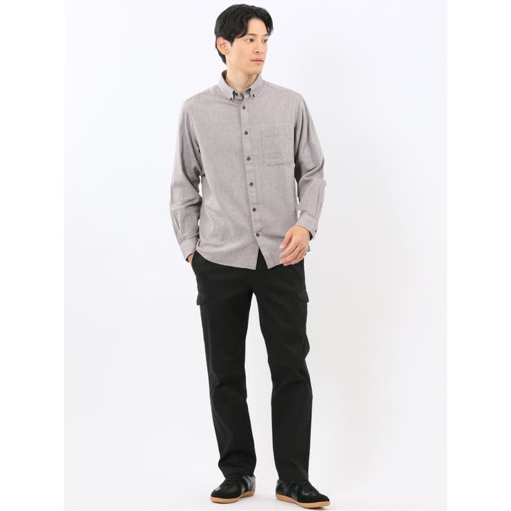 綿100% ヘリンボン ボタンダウン長袖シャツ | TAKA-Q MEN | 詳細画像14 