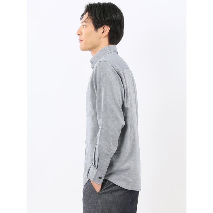 綿100% ヘリンボン ボタンダウン長袖シャツ | TAKA-Q MEN | 詳細画像20 