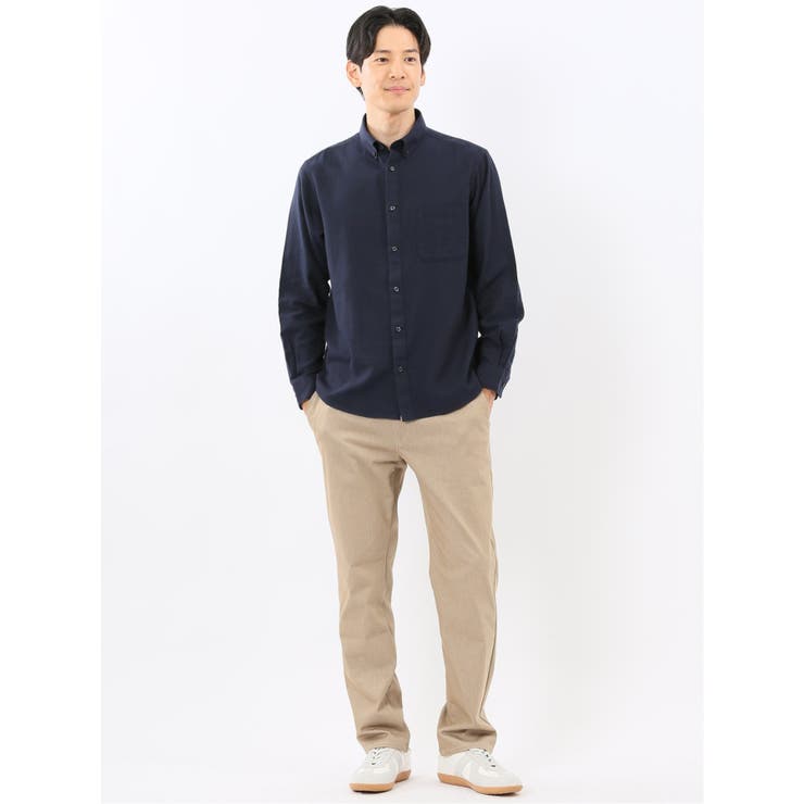 綿100% ヘリンボン ボタンダウン長袖シャツ | TAKA-Q MEN | 詳細画像32 