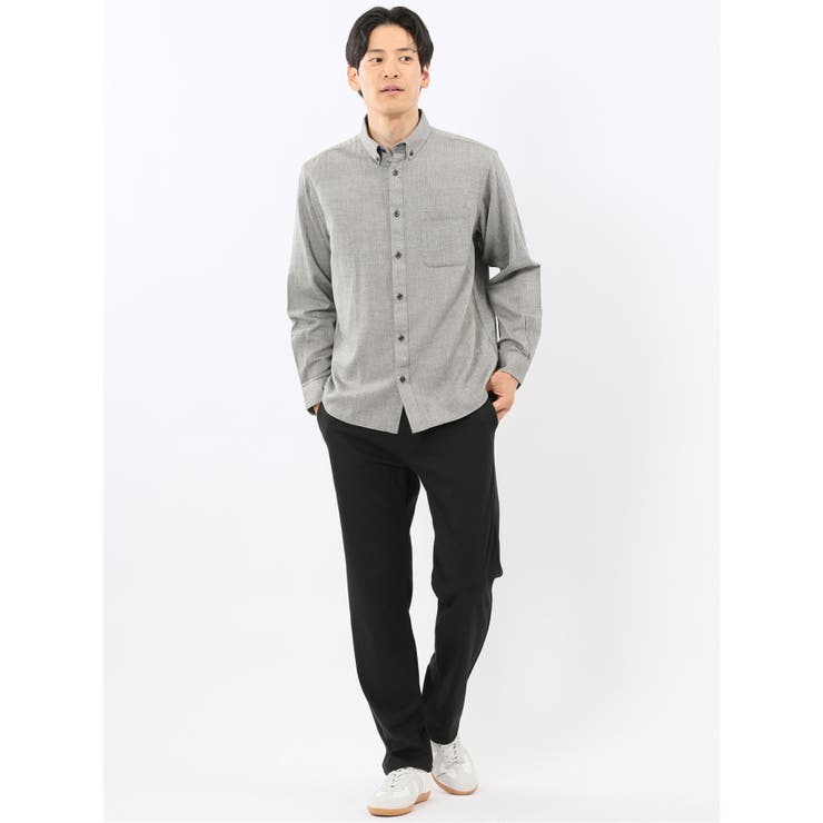 綿100% ヘリンボン ボタンダウン長袖シャツ | TAKA-Q MEN | 詳細画像5 