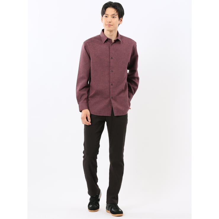 綿混 起毛ワッフル レギュラーカラー長袖シャツ | TAKA-Q MEN | 詳細画像14 