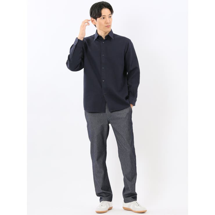 綿混 起毛ワッフル レギュラーカラー長袖シャツ | TAKA-Q MEN | 詳細画像32 