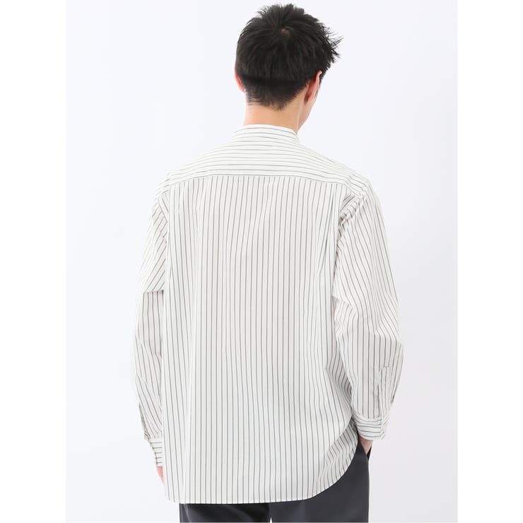 コットンタイプライター バンドカラー長袖シャツ | TAKA-Q MEN | 詳細画像3 