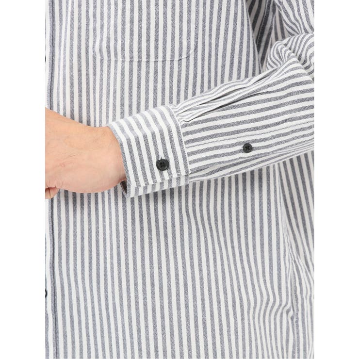 綿100% アムンゼンストライプ ボタンダウン長袖シャツ | TAKA-Q MEN | 詳細画像10 