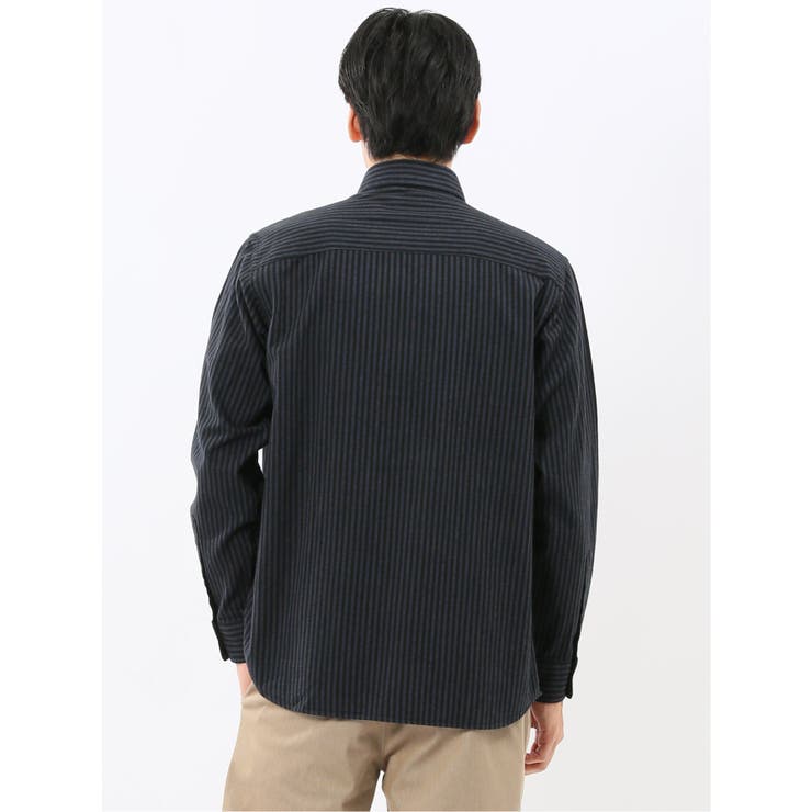 綿100% アムンゼンストライプ ボタンダウン長袖シャツ | TAKA-Q MEN | 詳細画像12 