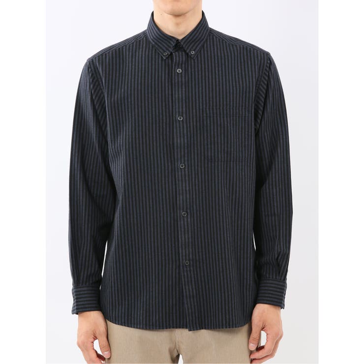 綿100% アムンゼンストライプ ボタンダウン長袖シャツ | TAKA-Q MEN | 詳細画像15 