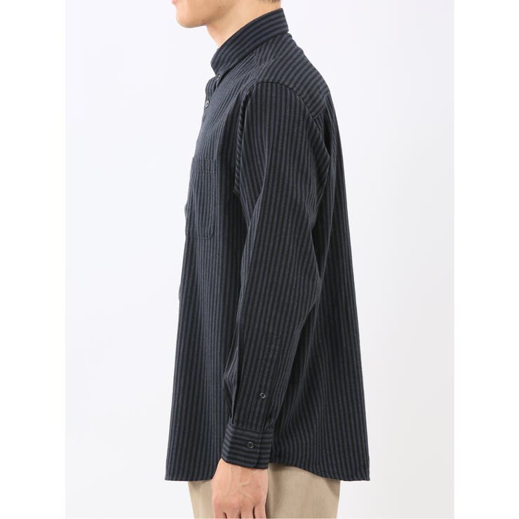 綿100% アムンゼンストライプ ボタンダウン長袖シャツ | TAKA-Q MEN | 詳細画像16 
