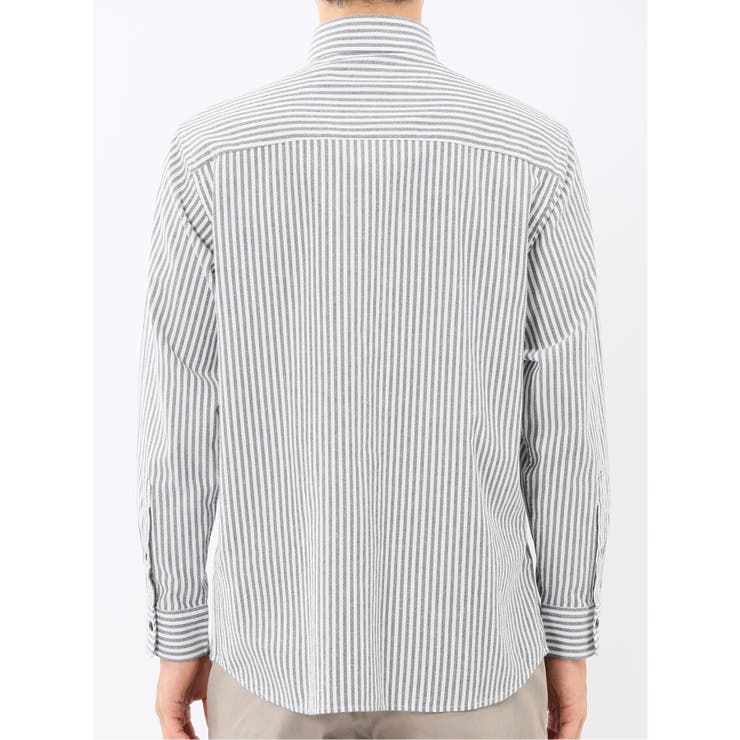 綿100% アムンゼンストライプ ボタンダウン長袖シャツ | TAKA-Q MEN | 詳細画像8 