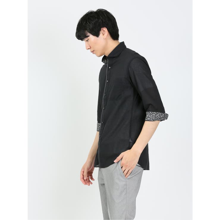 Amazon | 日本製 クレープ 紳士 前割れシャツ(白） 綿100