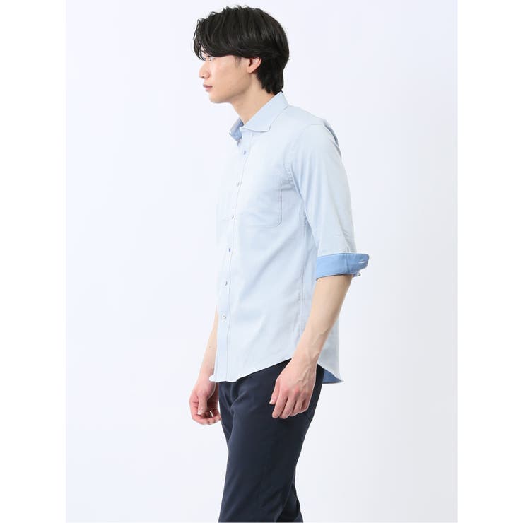 ストレッチ ソラーロ ワイドカラー7分袖シャツ | TAKA-Q MEN | 詳細画像35 