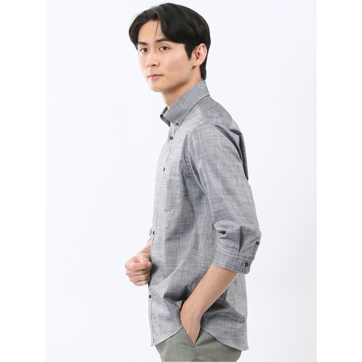 ストレッチ 綿スラブ ボタンダウン 7分袖 シャツ | TAKA-Q MEN | 詳細画像11 