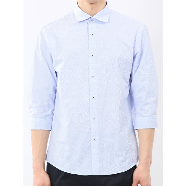 クールマックス サッカー ワイドカラー 7分袖 シャツ | TAKA-Q MEN | 詳細画像15 