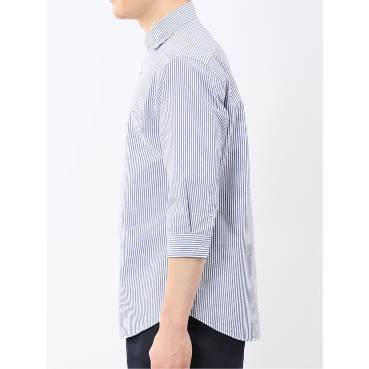 クールマックス サッカー ワイドカラー 7分袖 シャツ | TAKA-Q MEN | 詳細画像7 