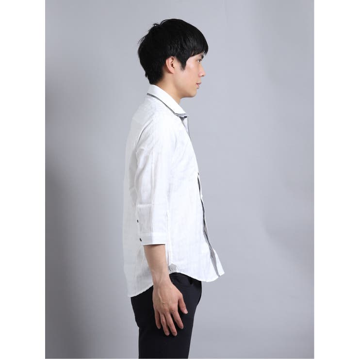 アーガイルドビー2枚衿カッタウェイ7分袖シャツ メンズ 半袖 | TAKA-Q MEN | 詳細画像11 