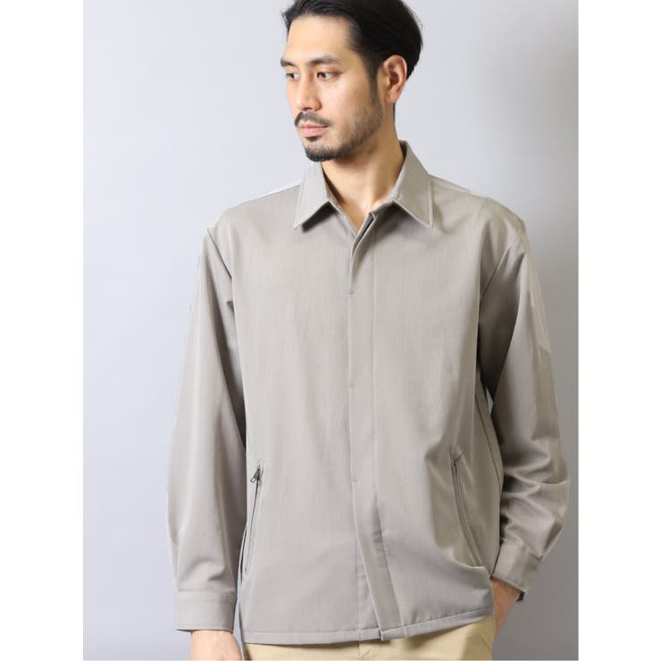 33ベージュ | ストレッチツイル 長袖シャツアウター | TAKA-Q MEN