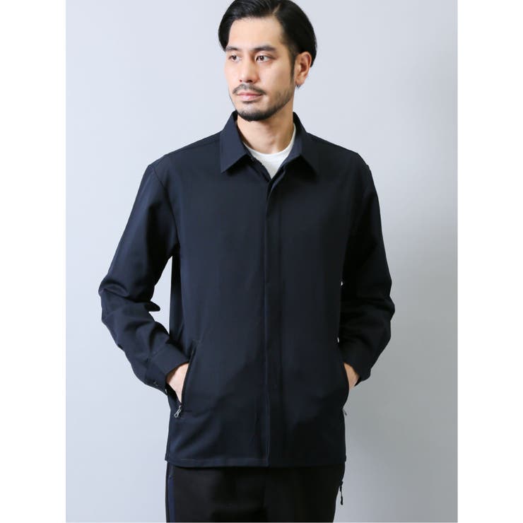 75紺 | ストレッチツイル 長袖シャツアウター | TAKA-Q MEN