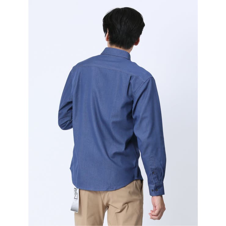 ストレッチ シャンブレー セミワイドカラー長袖シャツ | TAKA-Q MEN | 詳細画像12 