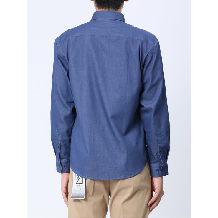 ストレッチ シャンブレー セミワイドカラー長袖シャツ | TAKA-Q MEN | 詳細画像16 