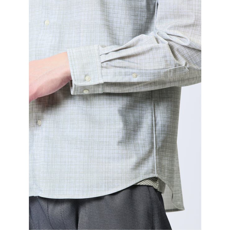 ModernRelax ストレッチチェック柄 ワイドカラー長袖シャツ | TAKA-Q MEN | 詳細画像9 