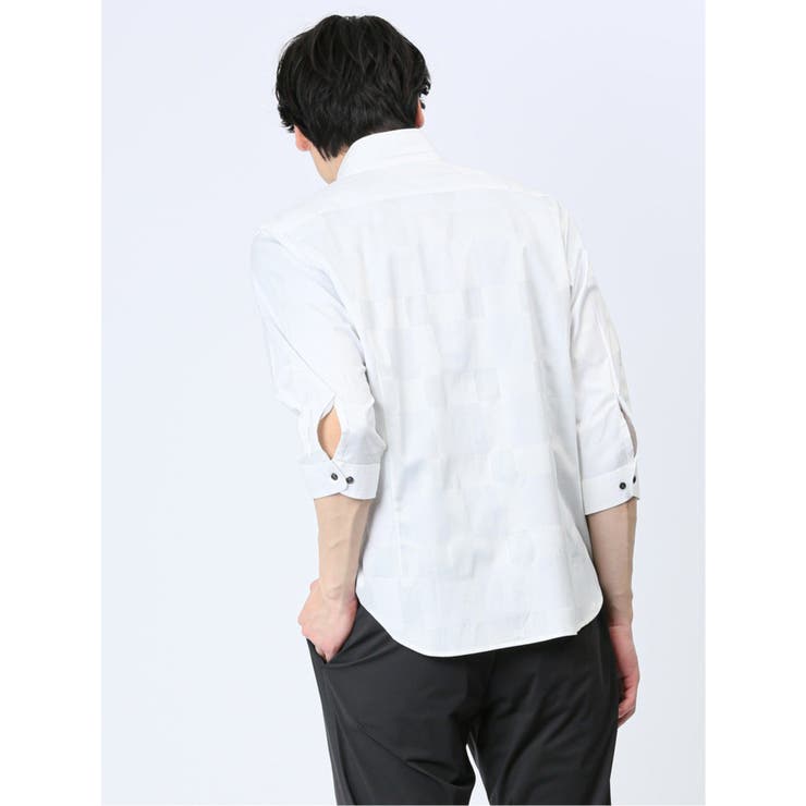 ストレッチ ドビーチェック スタンドカラー7分袖シャツ | TAKA-Q MEN | 詳細画像14 