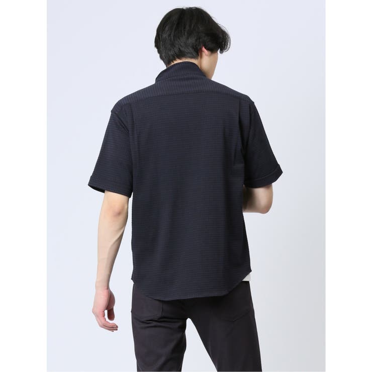 ストレッチ ギンガムサッカー スタンドカラー半袖シャツ | TAKA-Q MEN | 詳細画像16 