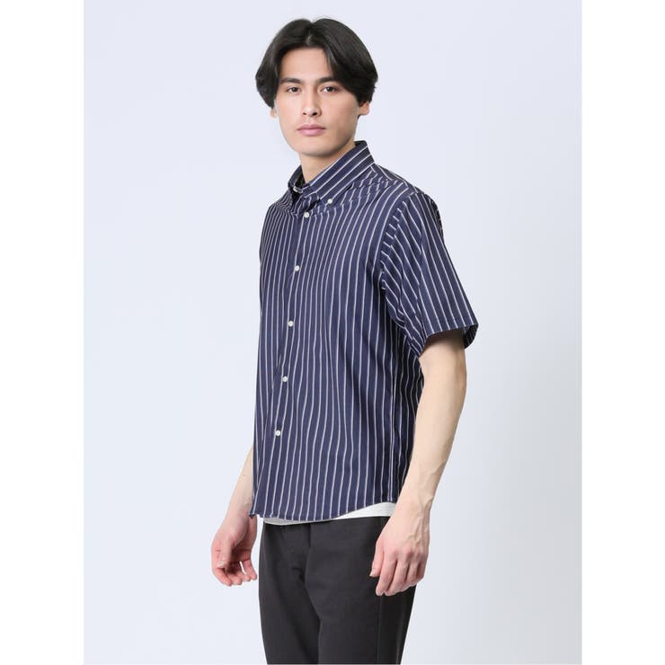 ストレッチ ボタンダウン半袖シャツ[品番：TKQJ0022442]｜TAKA-Q